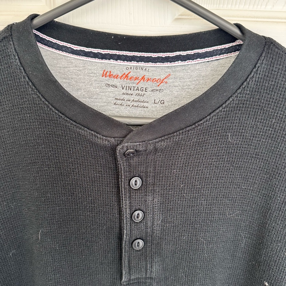 Weatherproof Vintage Black Henley Shirt